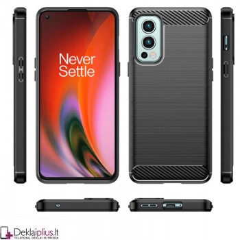 Carbon guminis dėklas - juodas (telefonui Oneplus Nord 2/Nord 2 5G)